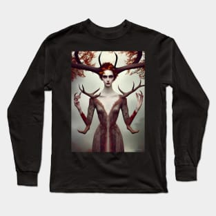 The Goddess of the Cervidae Long Sleeve T-Shirt